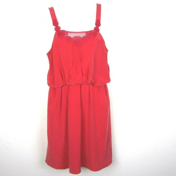 Tibi 100% Silk Mini Dress NEW Coral Size 4 - Picture 1 of 7